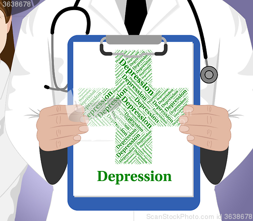 Image of Depression Word Represents Poor Health And Affliction