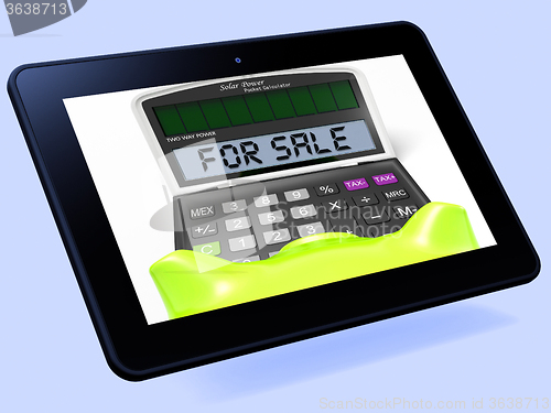 Image of For Sale Calculator Tablet Shows Selling Or Listing
