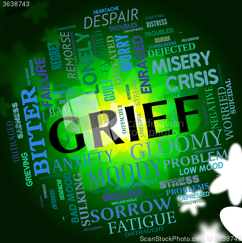 Image of Grief Word Indicates Broken Hearted And Angst