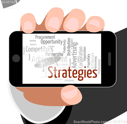 Image of Strategies Word Means Business Strategy And Plan