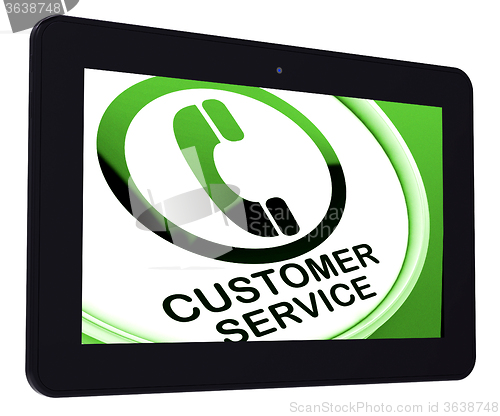 Image of Customer Service  Tablet Means Call For Help