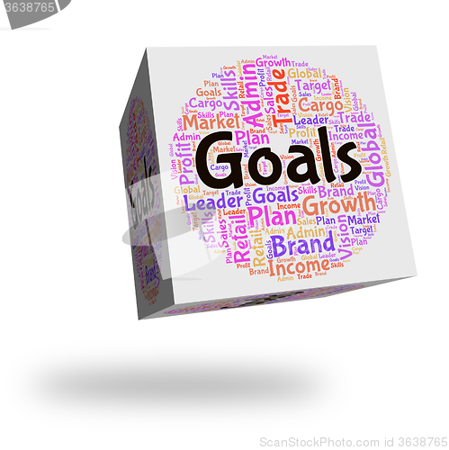 Image of Goals Word Indicates Targeting Words And Objective