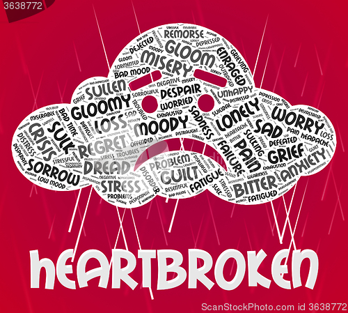 Image of Heartbroken Word Indicates Grief Stricken And Disconsolate