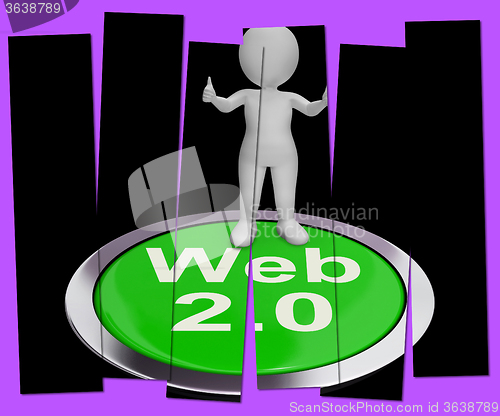 Image of Web 2.0 Pressed Means Internet Version Or Platform
