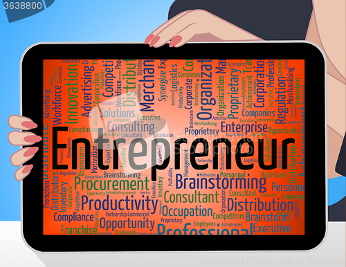 Image of Entrepreneur Word Means Business Text And Tycoon