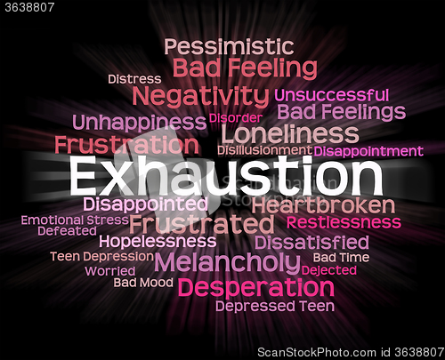 Image of Exhaustion Word Represents Worn Out And Draining
