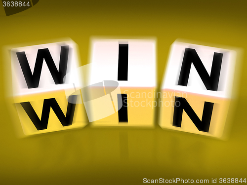 Image of Win Blocks Displays Success Triumphant and Winning