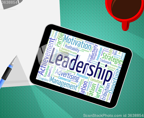 Image of Leadership Word Shows Authority Directing And Led