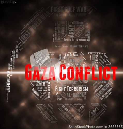 Image of Gaza Conflict Indicates Wordcloud Fighting And Combat