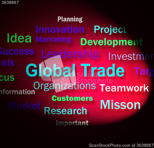 Image of Global Trade Words Means Planning For International Commerce