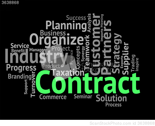 Image of Contract Word Shows Compact Understanding And Deals