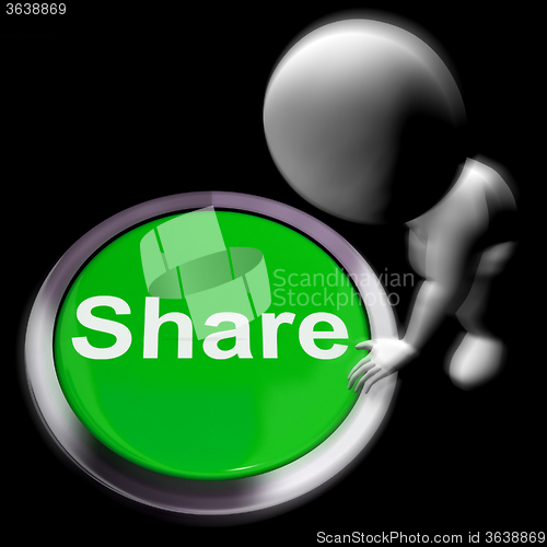 Image of Share Pressed Means Sharing With And Showing