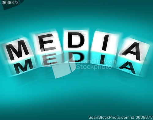 Image of Media Blocks Displays Radio TV Newspapers and Multimedia