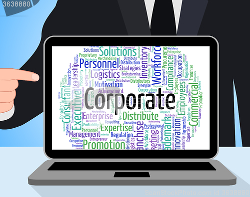 Image of Corporate Word Shows Corporation Businessmen And Wordcloud