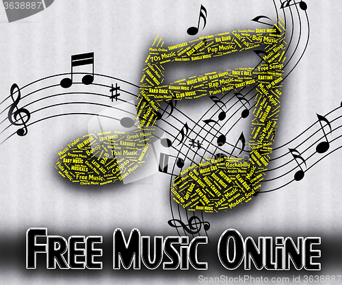 Image of Free Music Online Shows No Charge And Complimentary