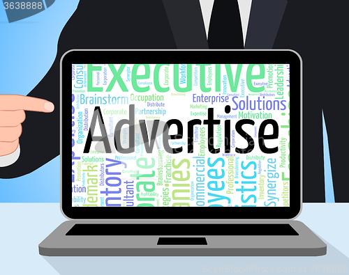 Image of Advertise Word Indicates Advertisement Adverts And Text