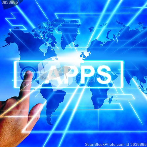 Image of Apps Map Displays Internet and Worldwide Applications