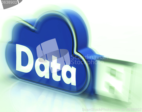 Image of Data Cloud USB drive Shows Digital Files And Dataflow