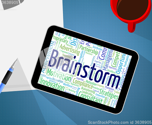 Image of Brainstorm Word Shows Put Heads Together And Analyze