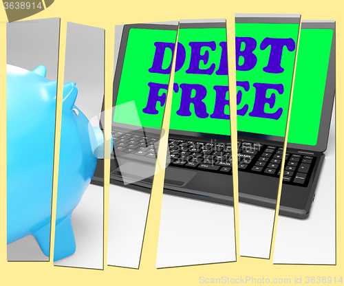 Image of Debt Free Piggy Bank Shows No Debts And Financial Freedom