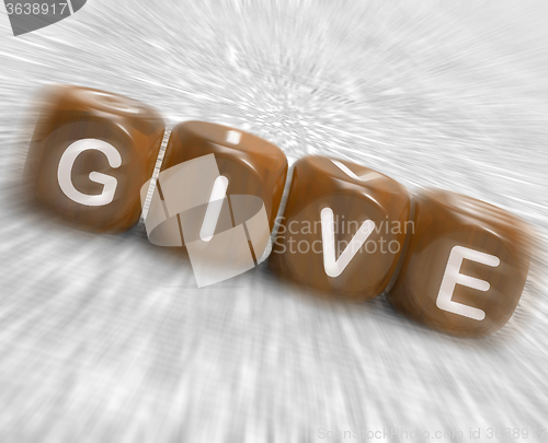 Image of Give Dice Displays Be Generous And Contribute