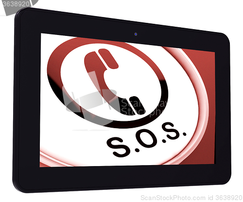 Image of SOS Tablet Shows Call For Urgent Help