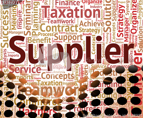 Image of Supplier Word Means Middleman Merchant And Wholesale