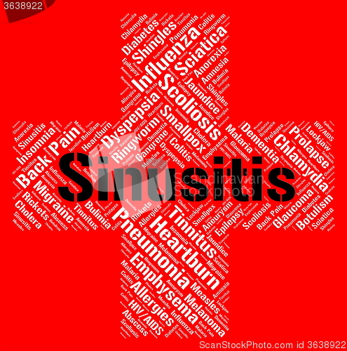 Image of Sinusitis Word Shows Acute Rhinosinusitis And Affliction