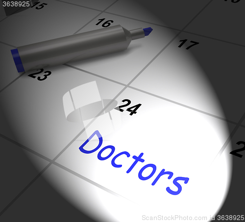Image of Doctors Calendar Displays Medical Consultation And Prescriptions