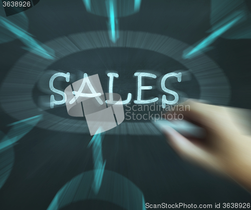 Image of Sales Diagram Means Trade Income And Earnings