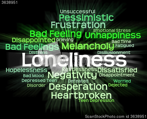 Image of Loneliness Word Shows Unwanted Wordcloud And Wordclouds