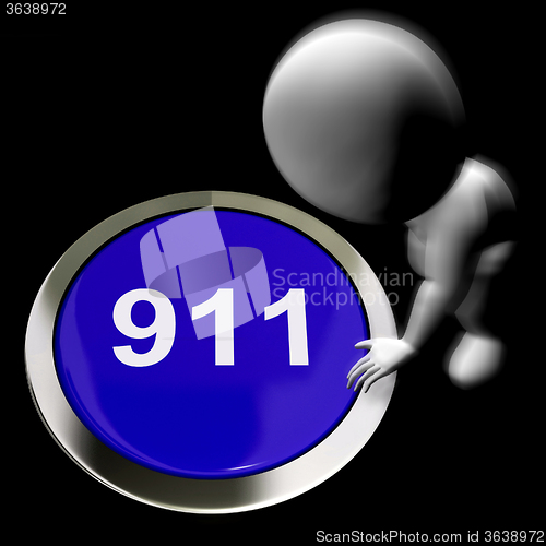 Image of Nine One One Pressed Shows 911 Emergency Or Crisis