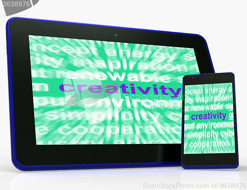 Image of Creativity Tablet Shows Originality, Innovation And Imagination