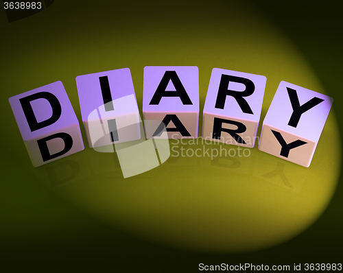 Image of Diary Dice Mean Journal Blog or Autobiographical Record