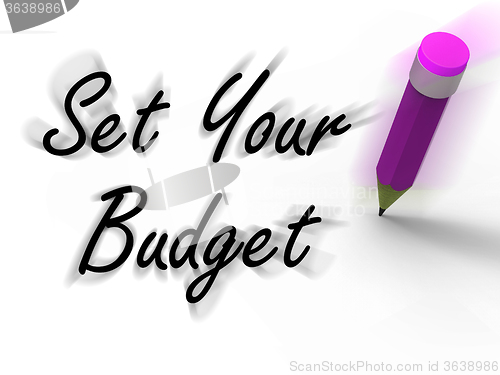 Image of Set Your Budget with Pencil Displays Writing Financial Goals