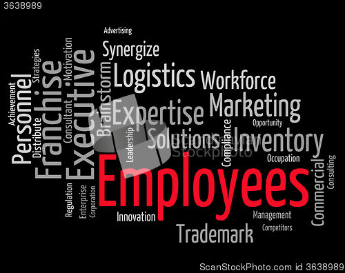 Image of Employees Word Indicates Member Of Staff And Employed