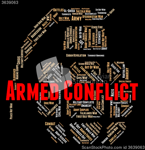 Image of Armed Conflict Indicates Wordclouds Fighting And Text