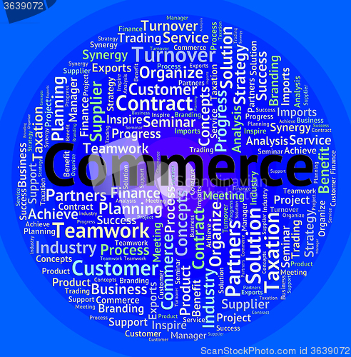 Image of Commerce Word Means Importing Words And Ecommerce