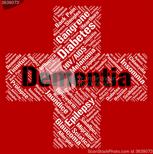 Image of Dementia Word Indicates Ill Health And Alzheimer\'s