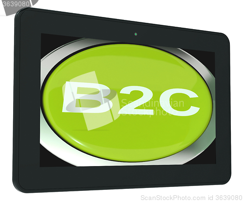 Image of B2c Tablet Means Business To Consumer Buying Or Selling