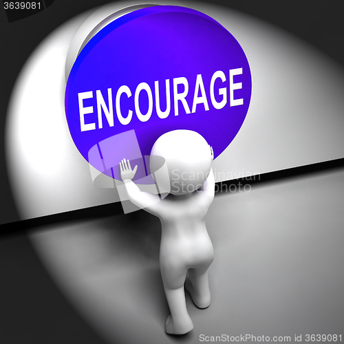 Image of Encourage Pressed Means Inspire Motivate And Energize