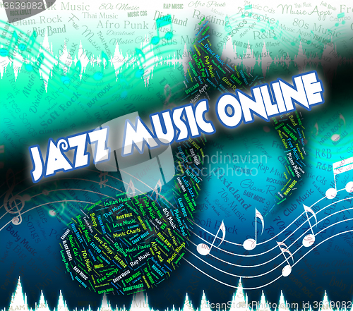 Image of Jazz Music Online Shows World Wide Web And Band