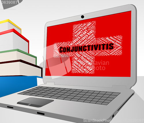 Image of Conjunctivitis Word Indicates Red Eyes And Affliction