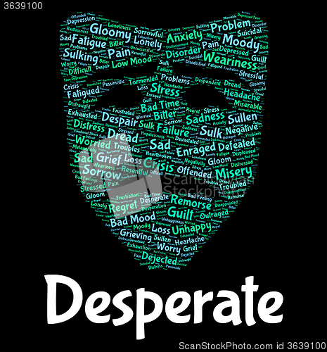 Image of Desperate Word Means Wordclouds Anguished And Hopeless