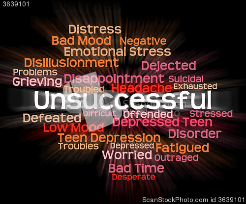 Image of Unsuccessful Word Shows In Vain And Abortive