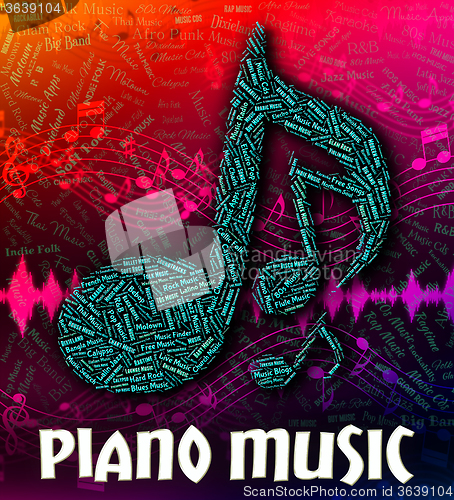 Image of Piano Music Represents Keyboard Harmonies And Melody