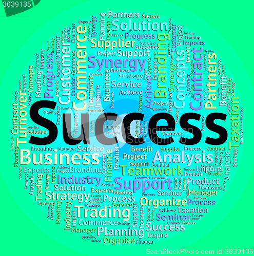 Image of Success Word Represents Win Wordcloud And Winner