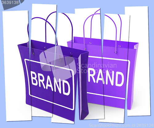 Image of Brand Shopping Bags Show Branding Product Label or Trademark