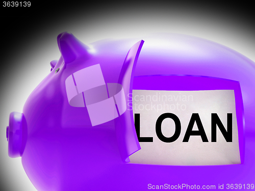 Image of Loan Piggy Bank Message Means Money Borrowed Or Creditor