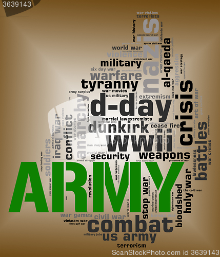 Image of Army Word Shows Defense Forces And Armed